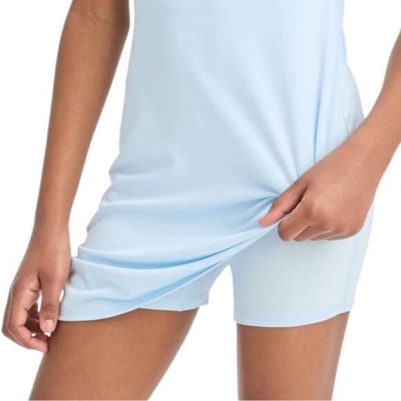 All In Motion Girls Asymmetrical Strap Active Dress Light Blue Built in Shorts - Picture 4 of 9